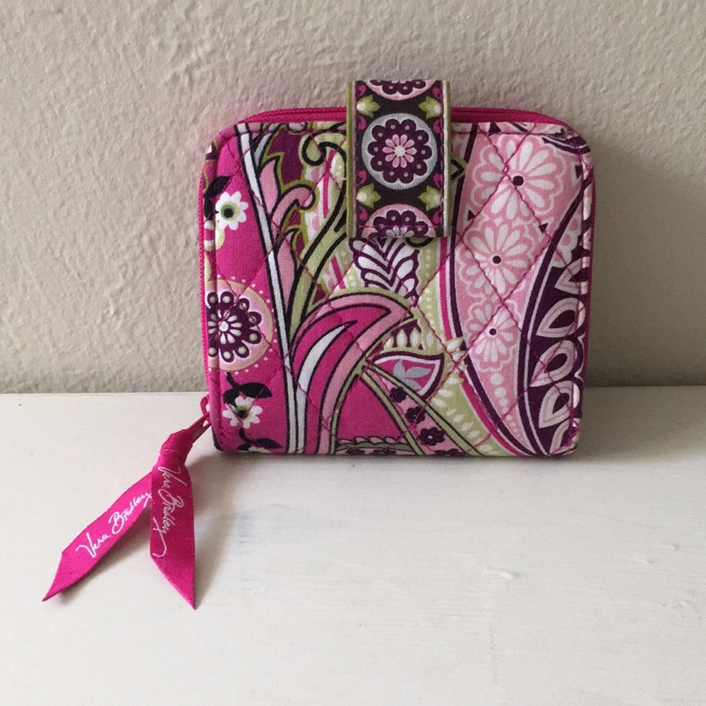 Vera Bradley Mini Zip Wallet - Very Berry Paisley